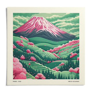 Mountain Landscape Art, shown as an unframed paper print on a plain white background
