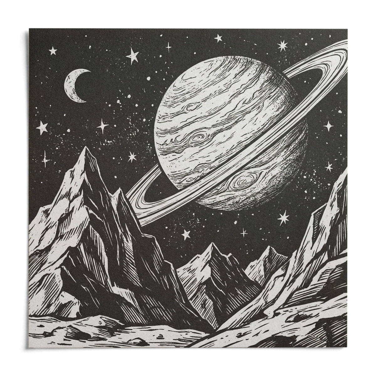 Mountain Space Poster, shown as an unframed paper print on a plain white background