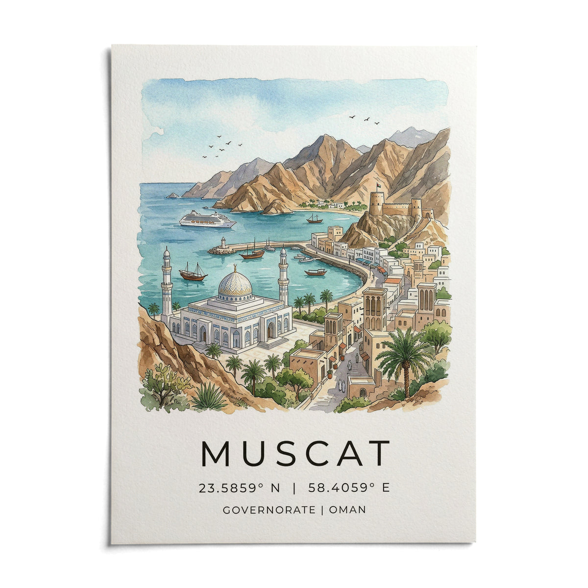 Muscat Art Print, shown as an unframed paper print on a plain white background