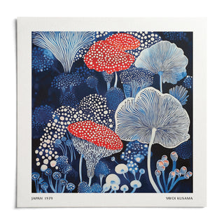 Mushroom Poster, shown as an unframed paper print on a plain white background