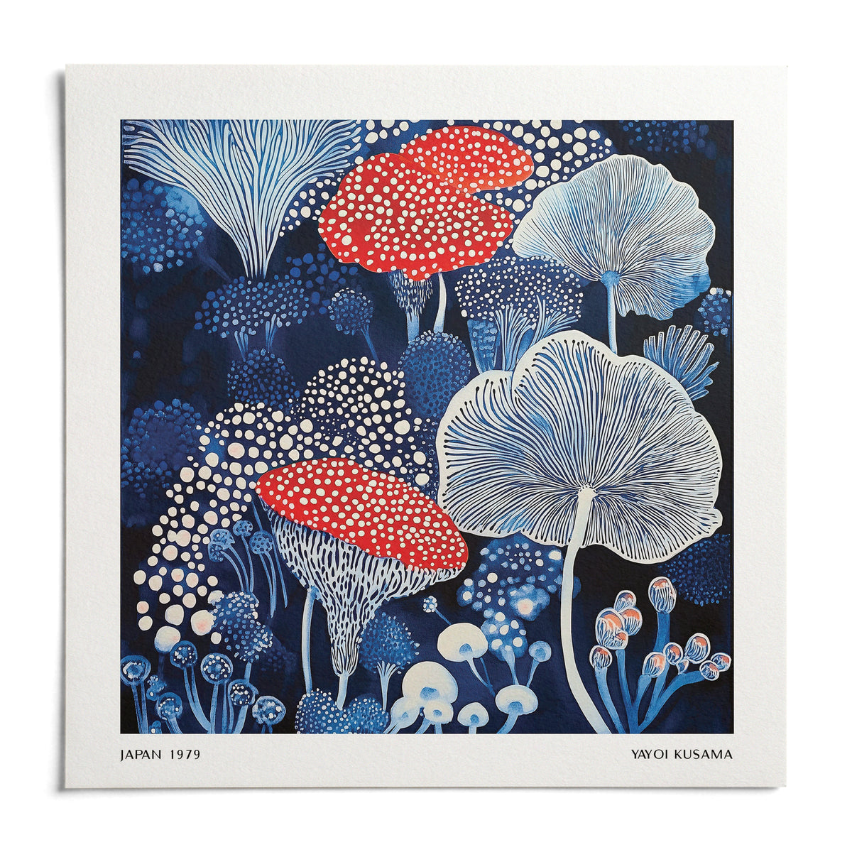 Mushroom Poster, shown as an unframed paper print on a plain white background