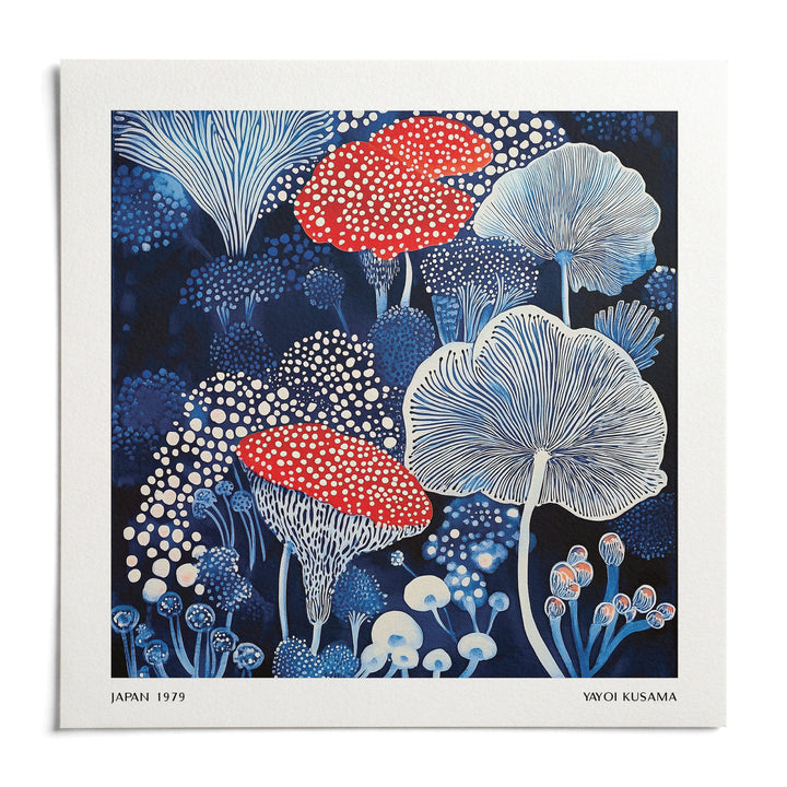Mushroom Poster, shown as an unframed paper print on a plain white background