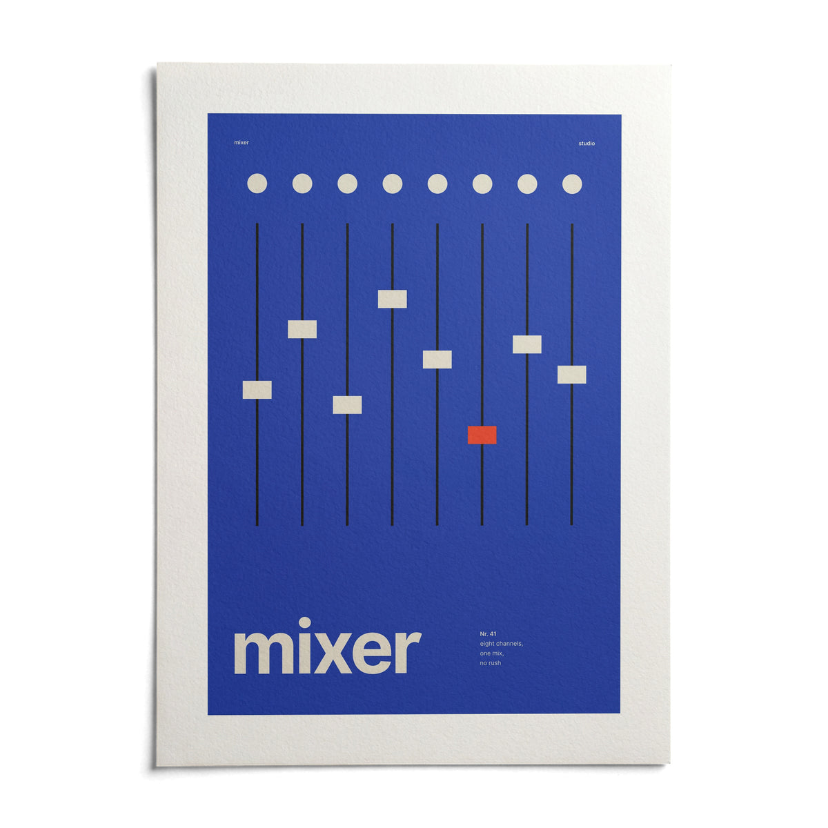 Music Studio Wall Art, shown as an unframed paper print on a plain white background