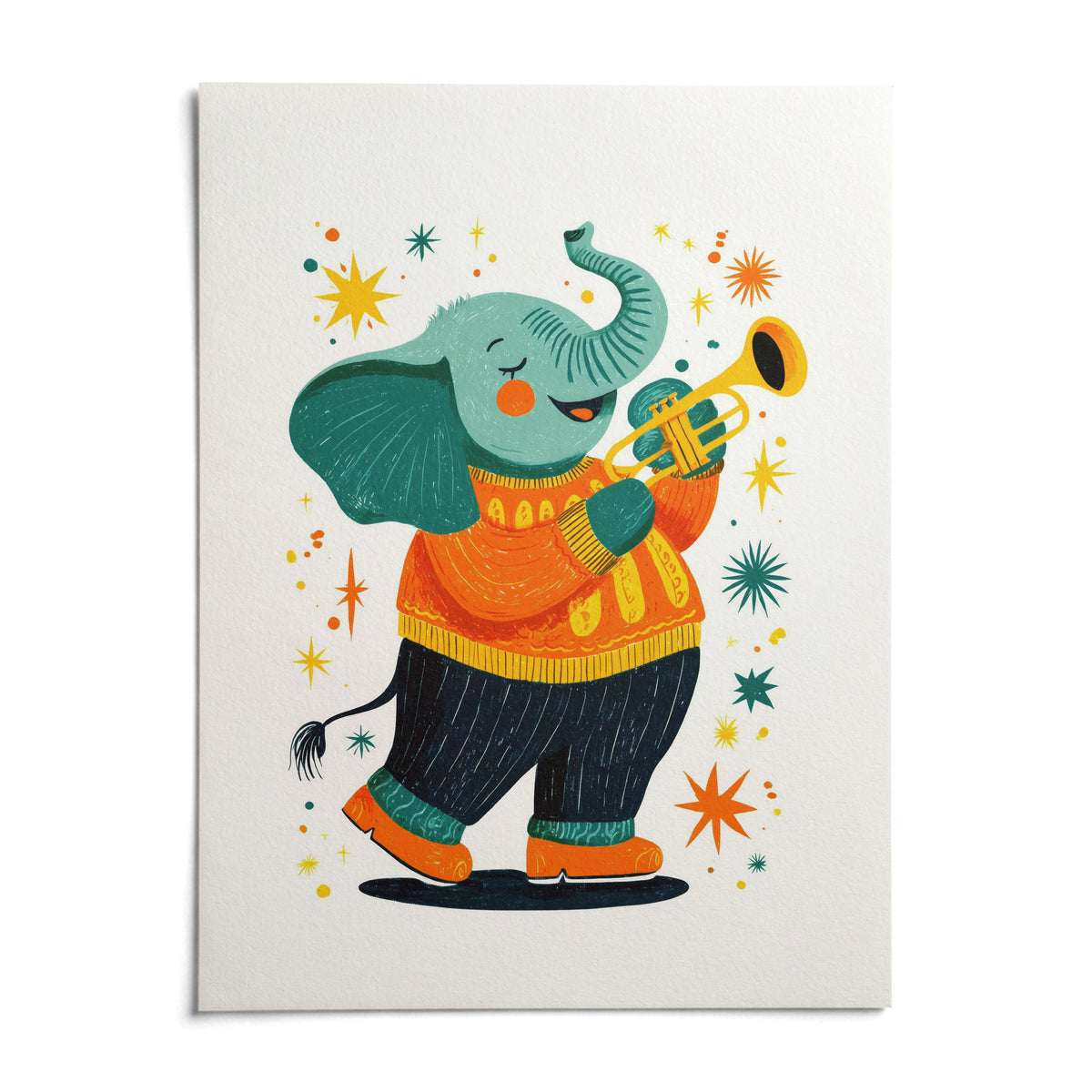 Musical Animal Poster, shown as an unframed paper print on a plain white background
