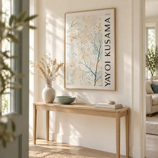 Nature Prints, framed on the wall of a bright in a hallway