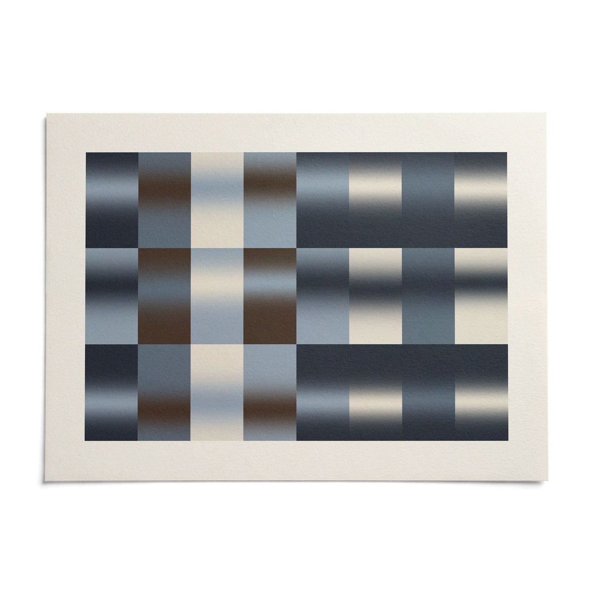 Navy Abstract Wall Art, shown as an unframed paper print on a plain white background