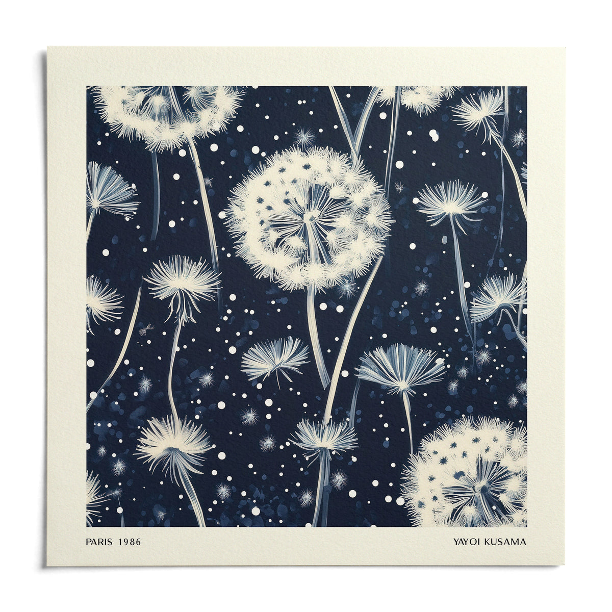 Navy and White Wall Art, shown as an unframed paper print on a plain white background