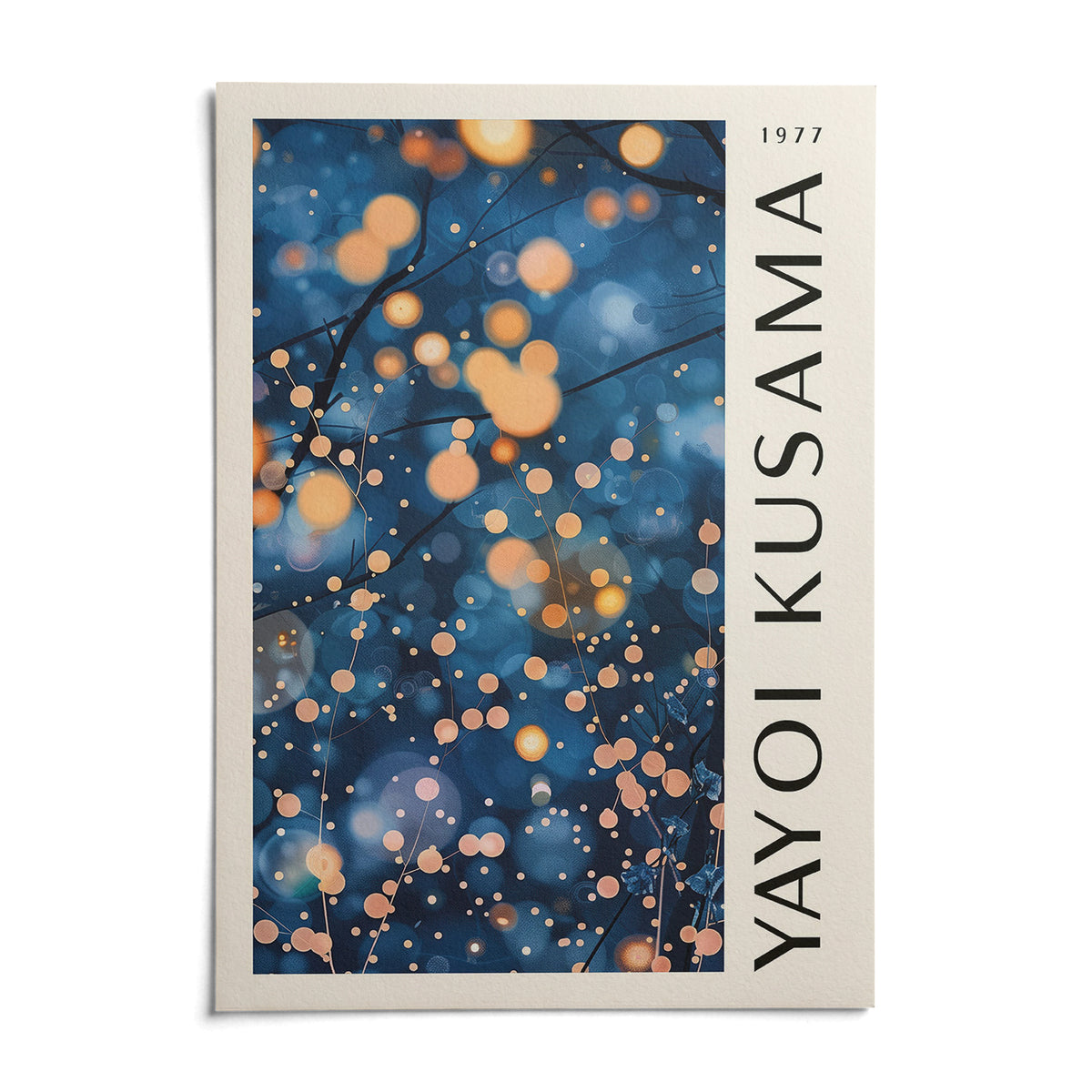 Navy Blue Wall Art for Living Room, shown as an unframed paper print on a plain white background