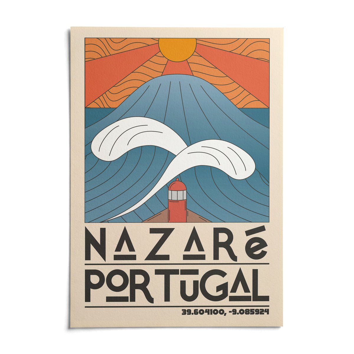 Nazare Portugal Art Print, shown as an unframed paper print on a plain white background