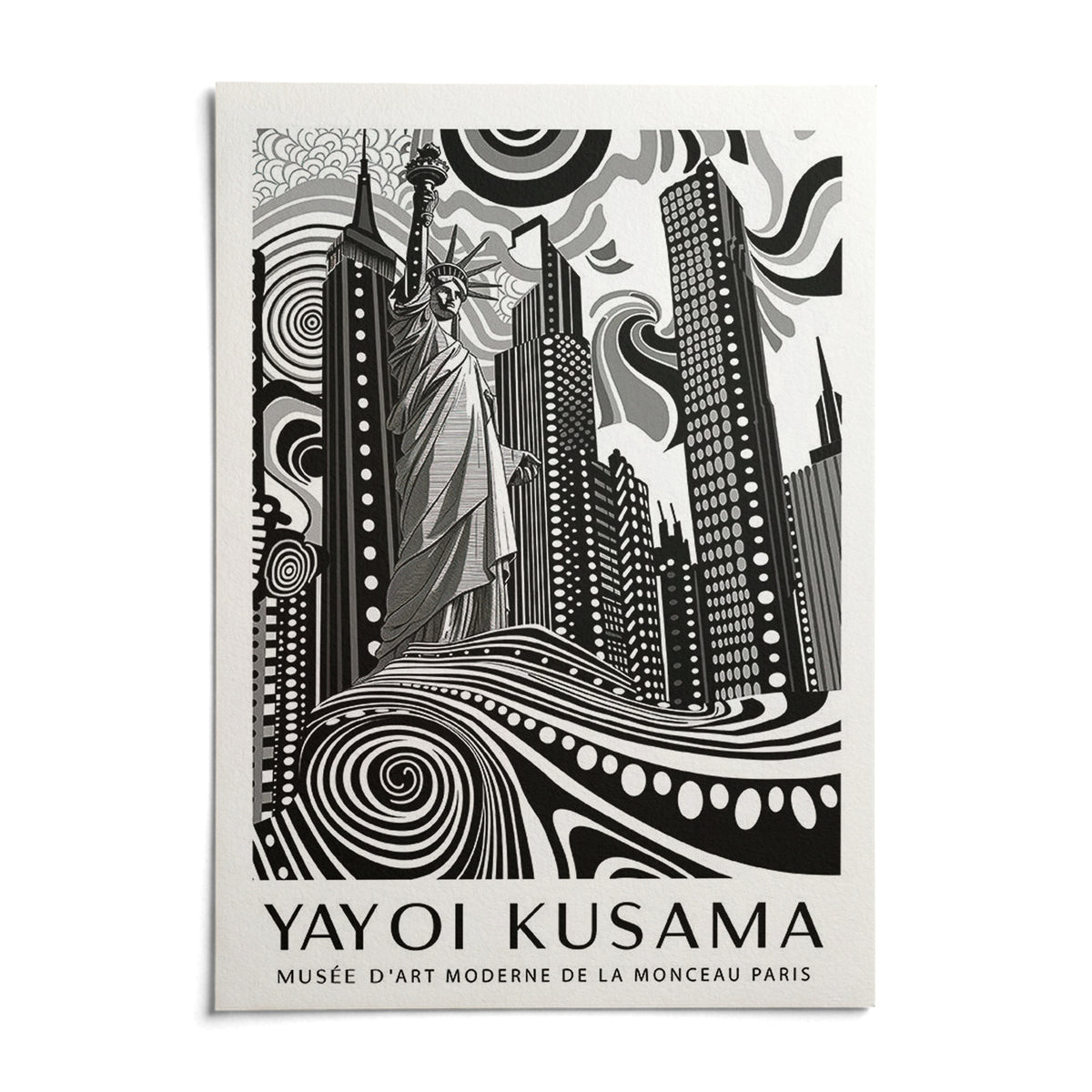 New York Cityscape Wall Art, shown as an unframed paper print on a plain white background
