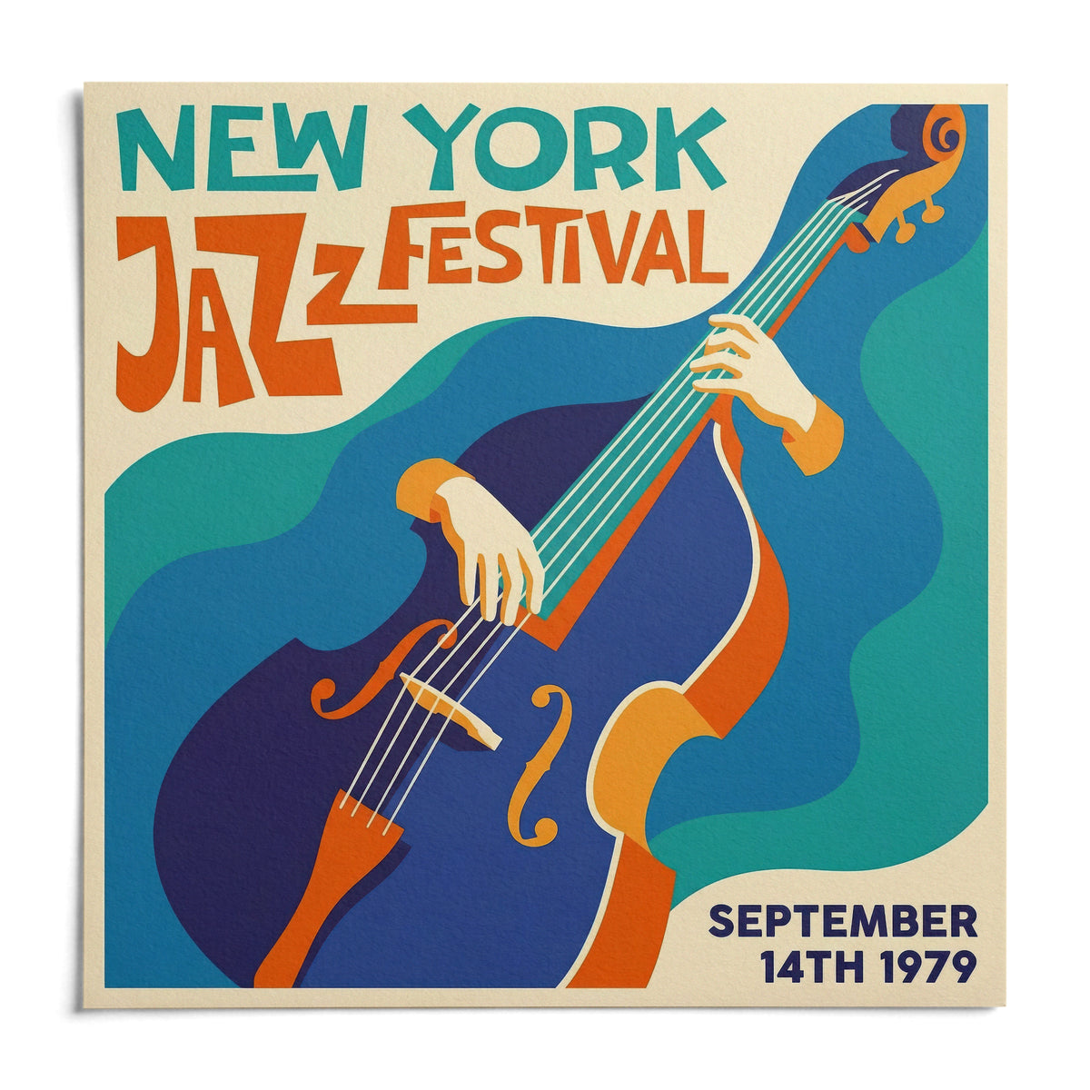 New York Jazz Festival Art Print, shown as an unframed paper print on a plain white background
