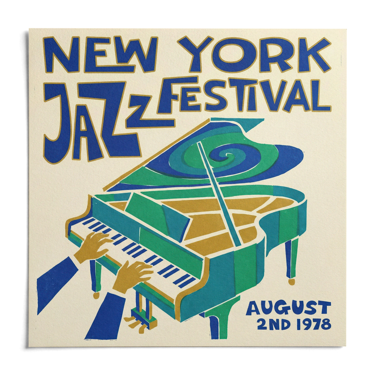 New York Jazz Festival Print, shown as an unframed paper print on a plain white background