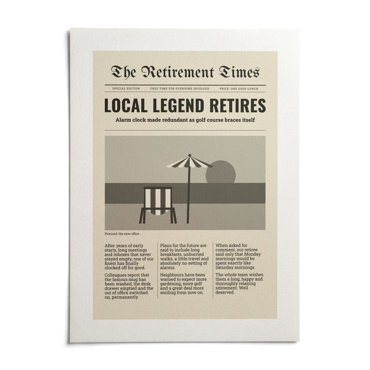 Newspaper Print, shown as an unframed paper print on a plain white background