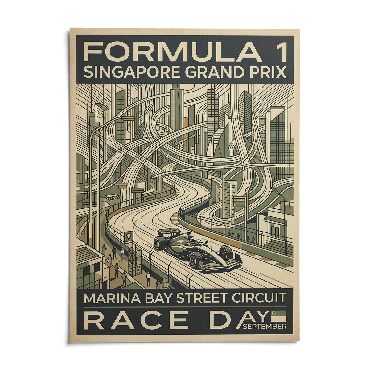 Night Street Circuit Poster, shown as an unframed paper print on a plain white background
