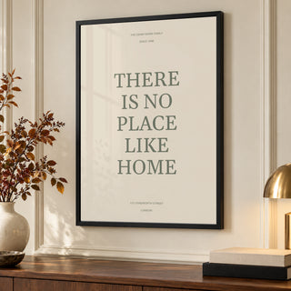No Place Like Home in a styled frame detail, black frame