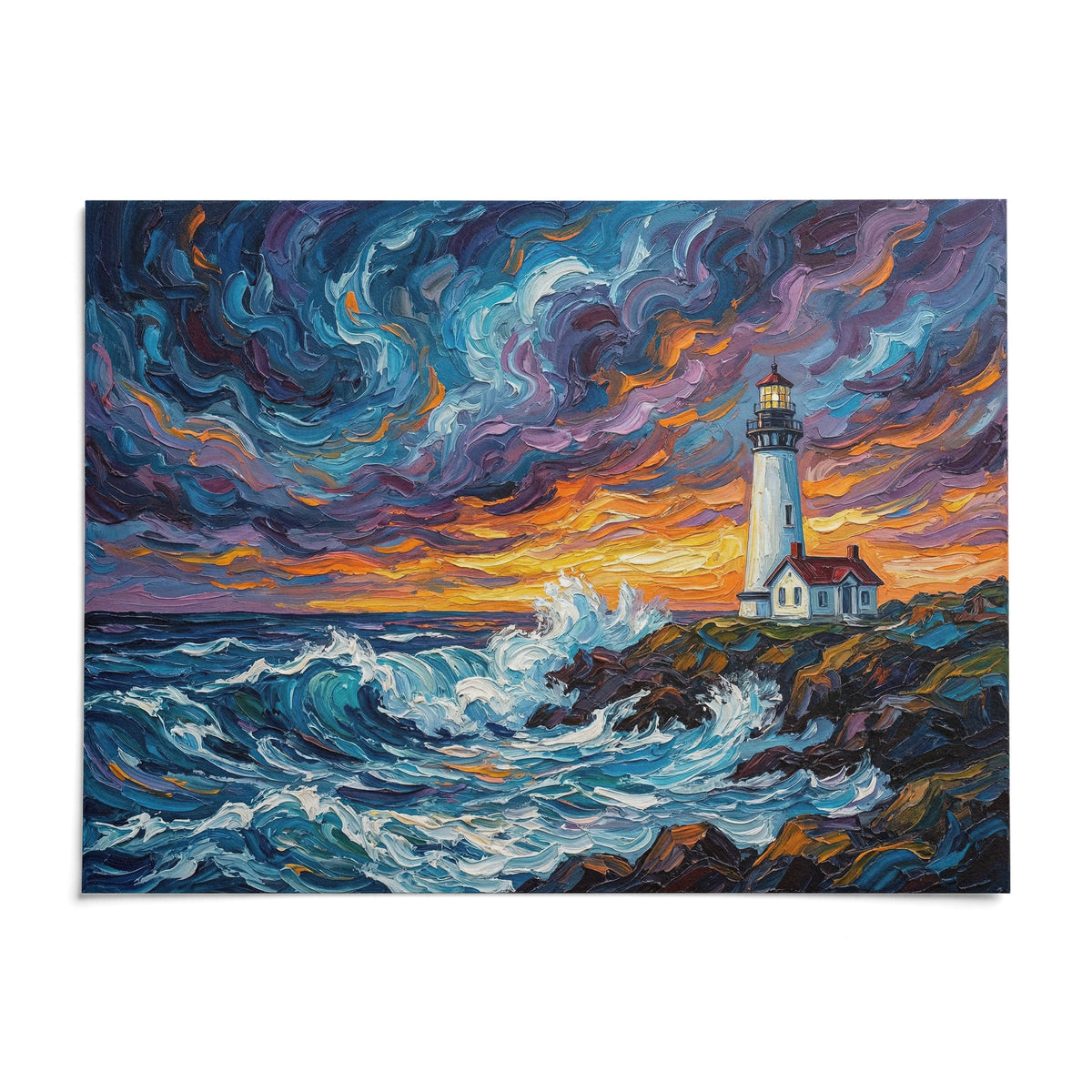 Ocean Landscape Print, shown as an unframed paper print on a plain white background