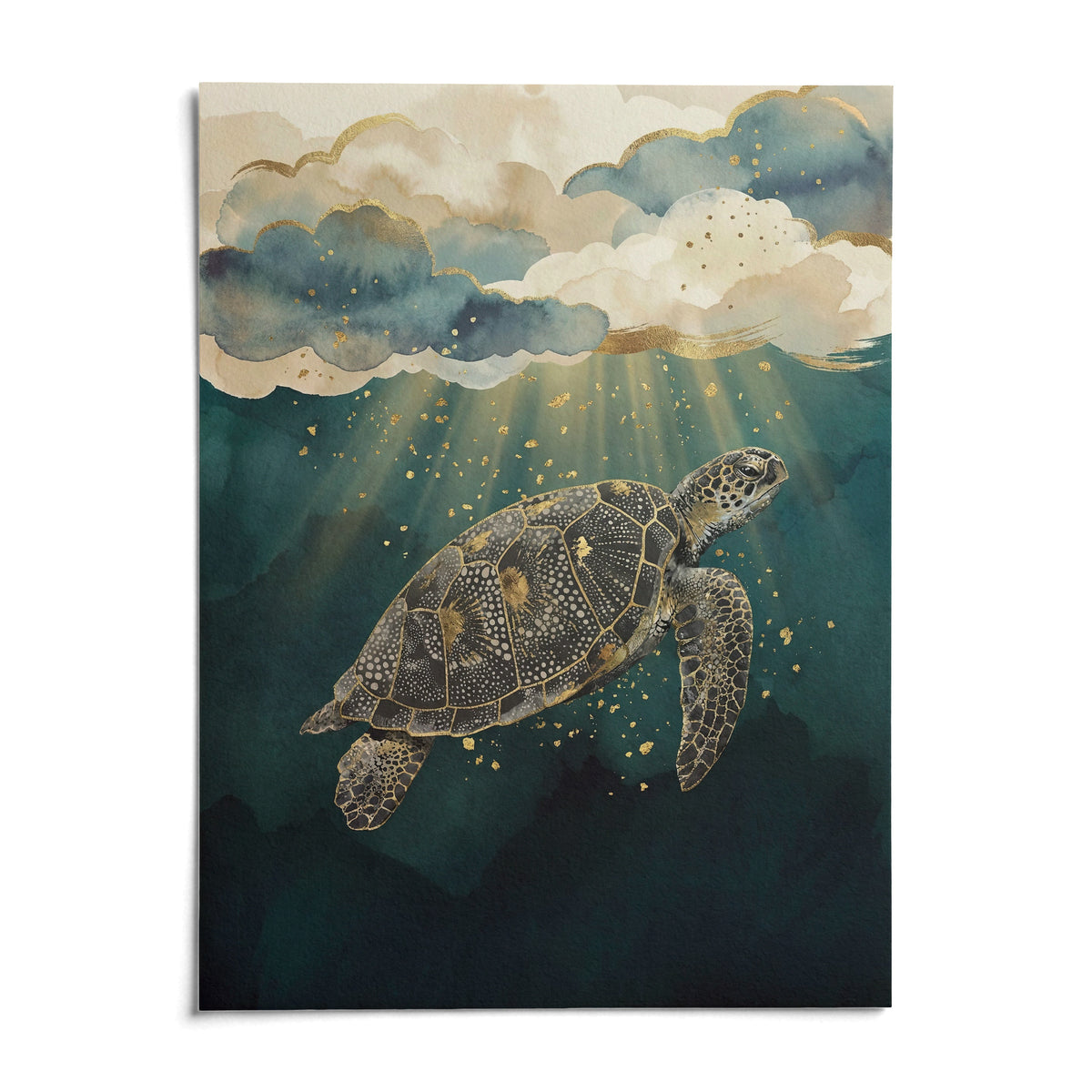 Ocean Print Decor, shown as an unframed paper print on a plain white background