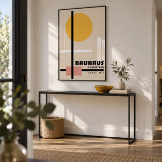 Office Prints, framed on the wall of a modern hallway with a white wall