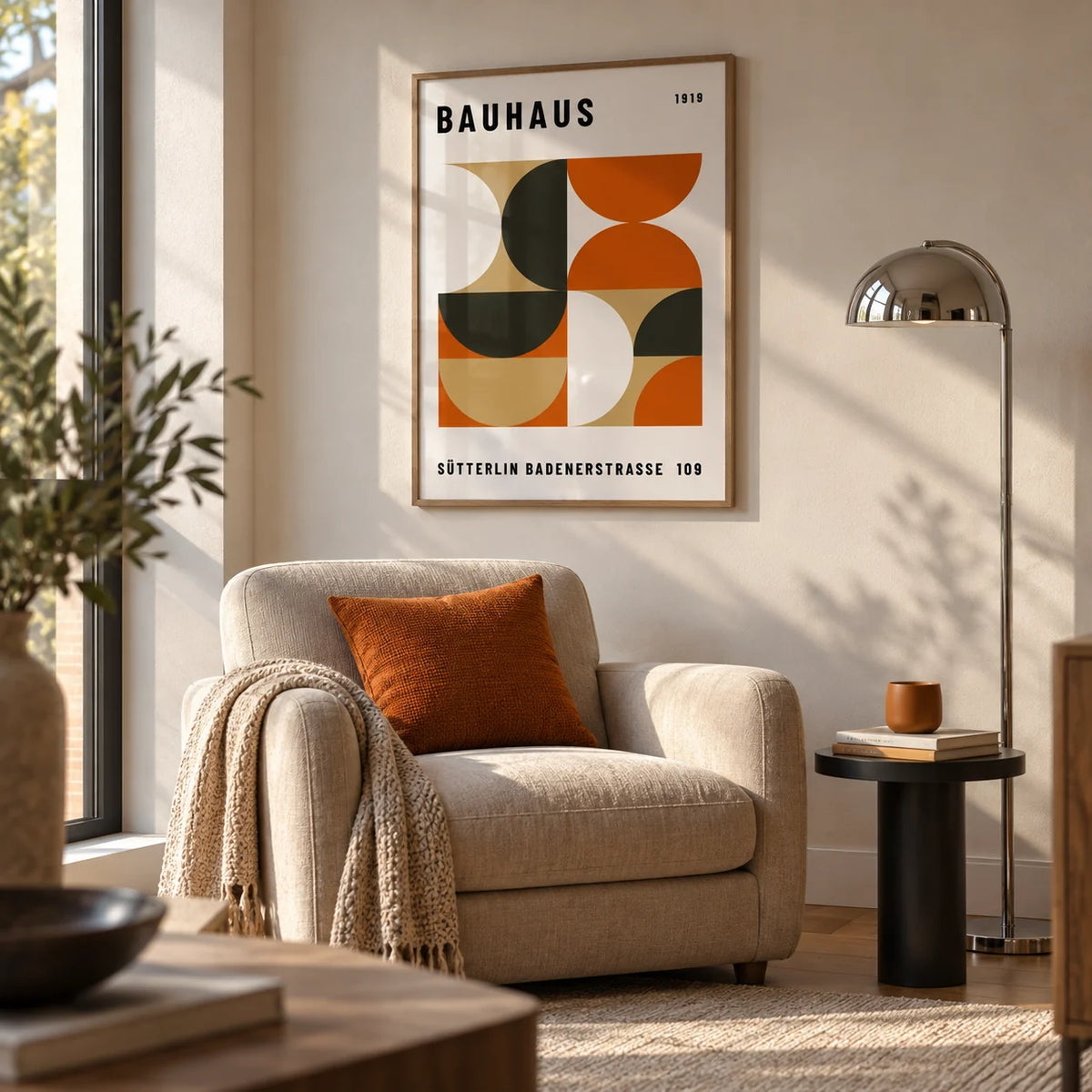 Office Wall Decor, framed on the wall of a design-led reading corner in a living room
