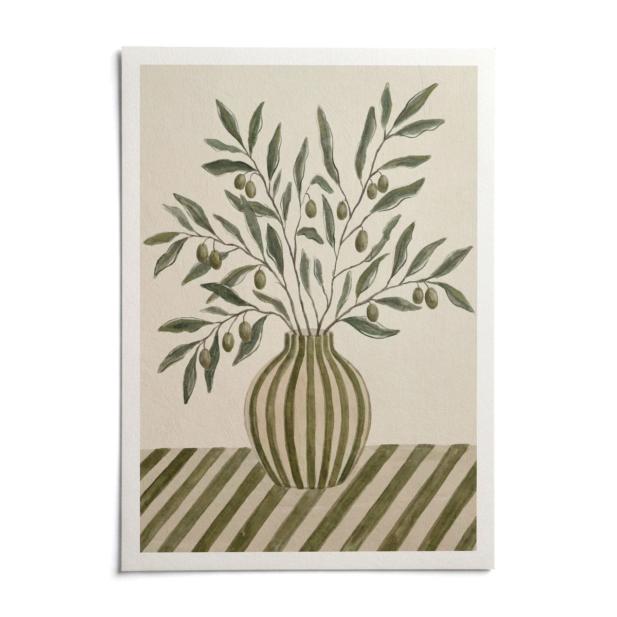 Olive Branch Art, shown as an unframed paper print on a plain white background