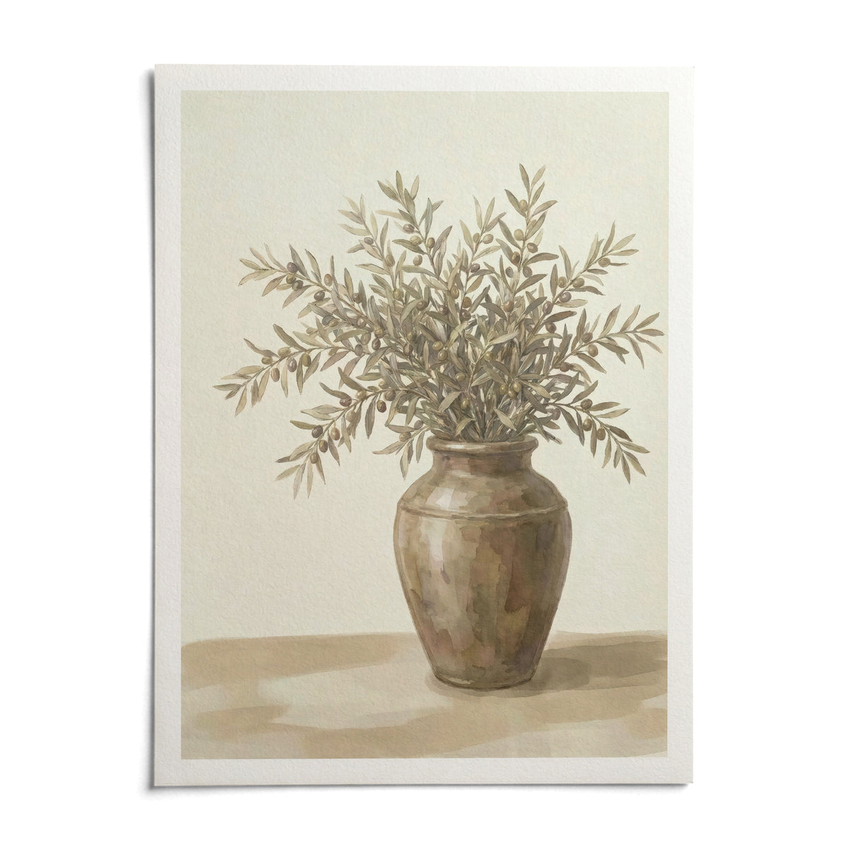 Olive Branch Decor, shown as an unframed paper print on a plain white background