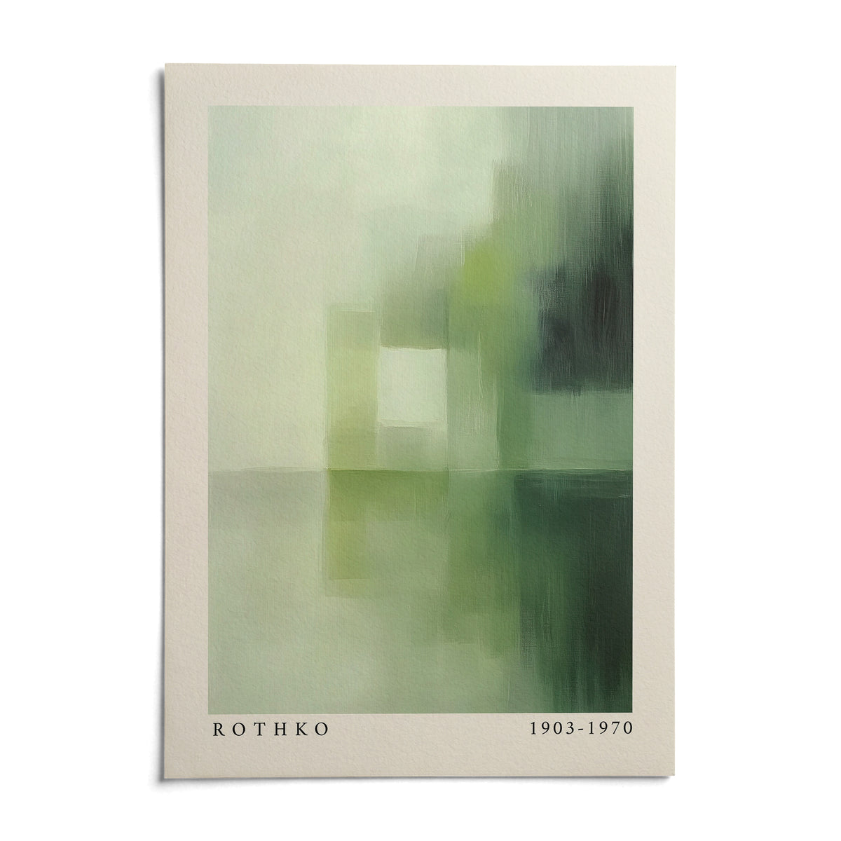 Olive Green Wall Art, shown as an unframed paper print on a plain white background