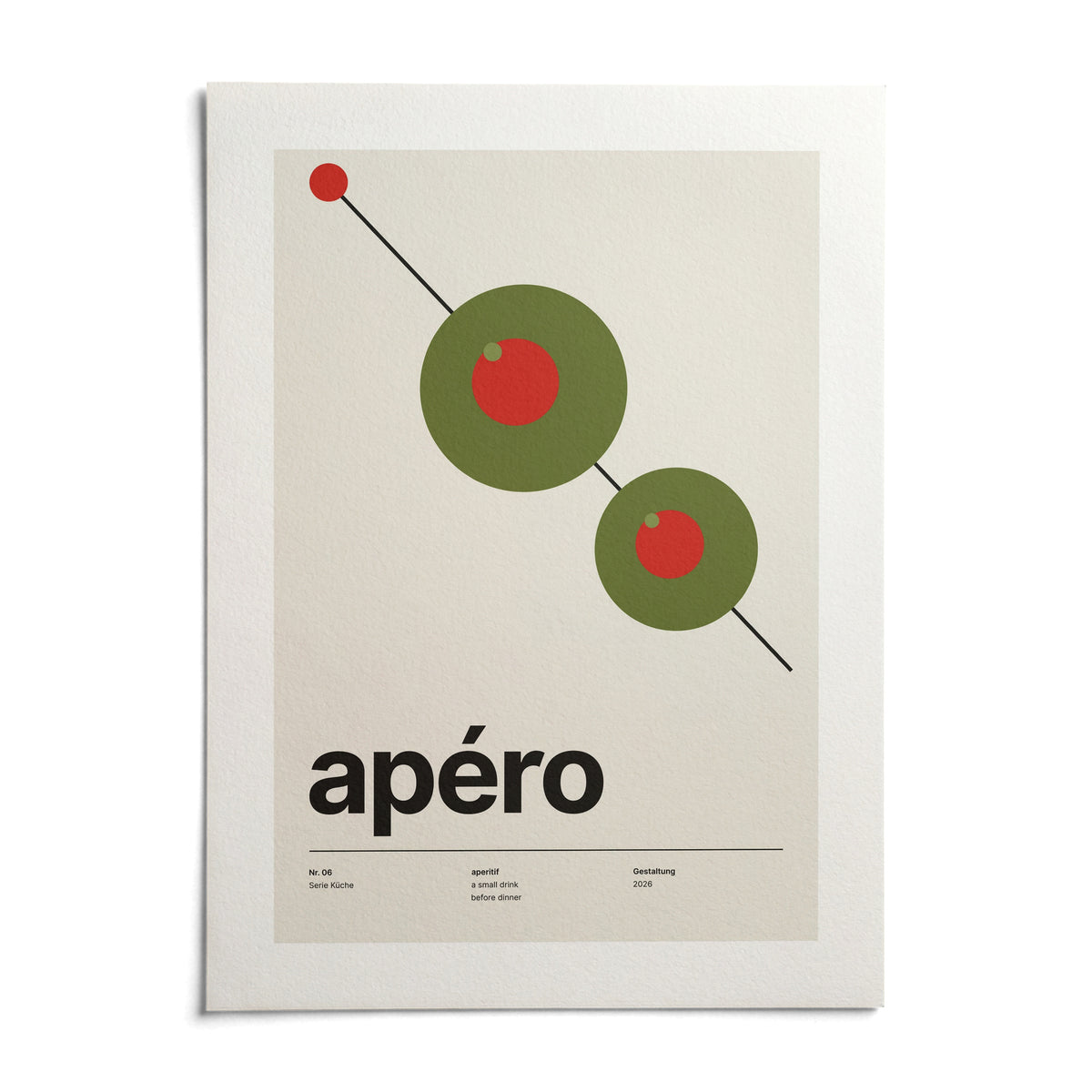 Olive Print, shown as an unframed paper print on a plain white background