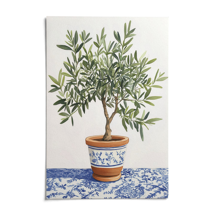 Olive Tree Art Print, shown as an unframed paper print on a plain white background