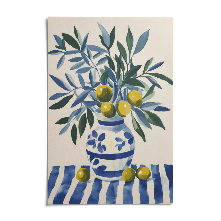 Olive Tree Wall Art, shown as an unframed paper print on a plain white background