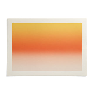 Orange Abstract Wall Art, shown as an unframed paper print on a plain white background