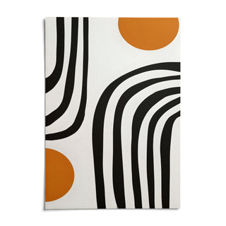 Orange and Black Wall Art, shown as an unframed paper print on a plain white background