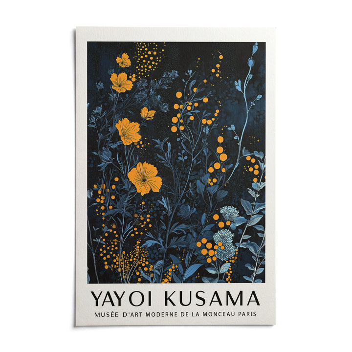 Orange and Blue Wall Art, shown as an unframed paper print on a plain white background