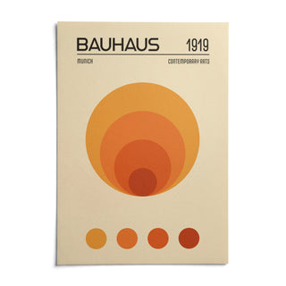 Orange Bauhaus Poster, shown as an unframed paper print on a plain white background