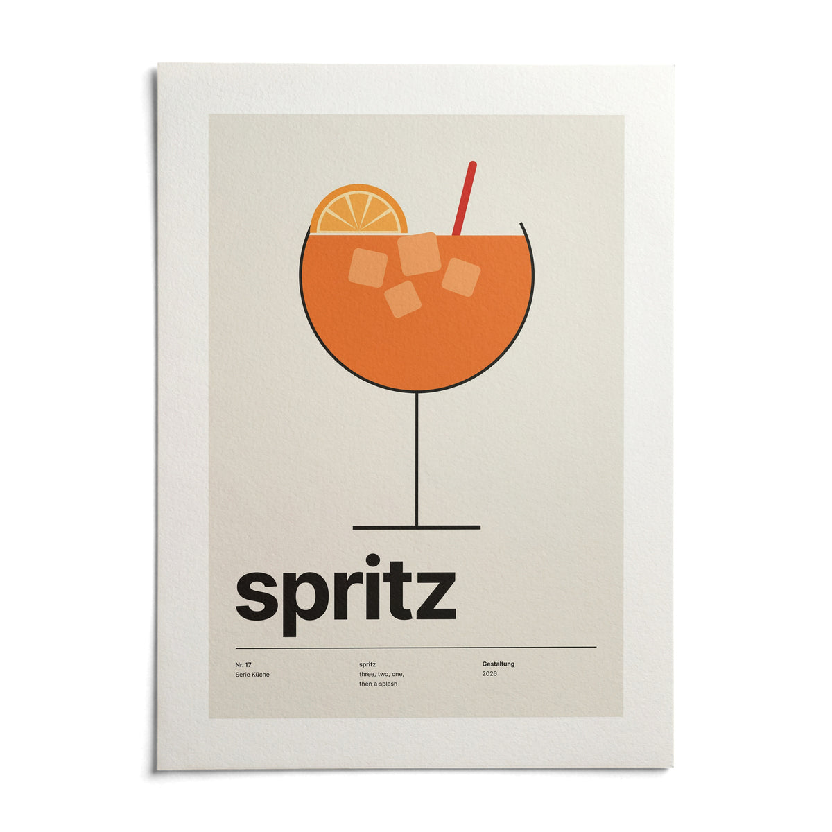 Orange Spritz Print, shown as an unframed paper print on a plain white background