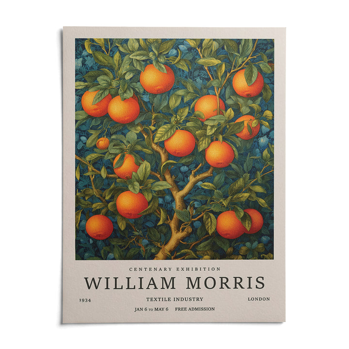 Orange Tree Wall Art, shown as an unframed paper print on a plain white background