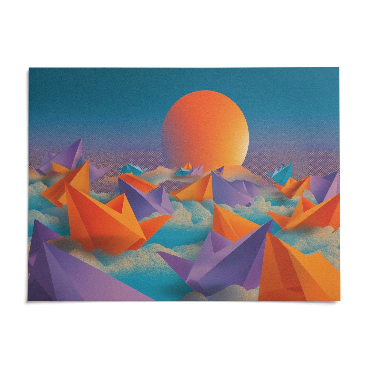 Origami Wall Art, shown as an unframed paper print on a plain white background