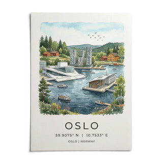 Oslo City Art Print, shown as an unframed paper print on a plain white background