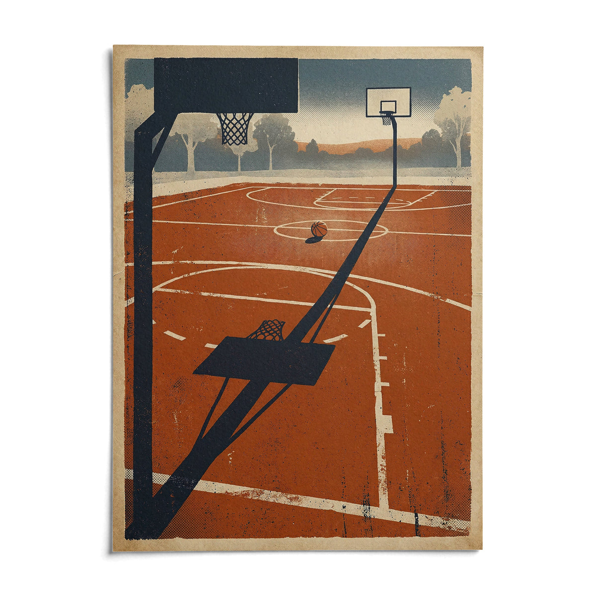 Outdoor Sports Wall Art, shown as an unframed paper print on a plain white background