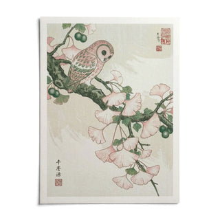 Owl Art Print, shown as an unframed paper print on a plain white background