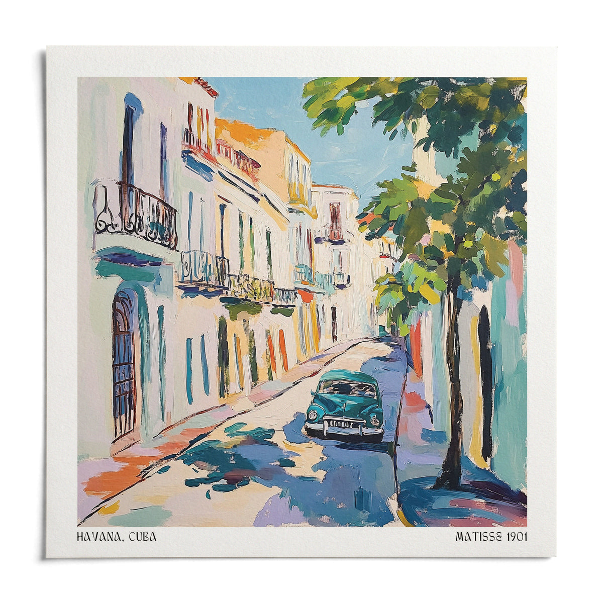 Paintings of Cuba, shown as an unframed paper print on a plain white background