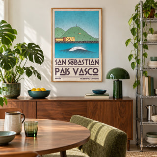 Pais Vasco Print shown in a creative city apartment (frame not included)