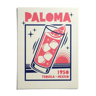 Paloma Cocktail Print, shown as an unframed paper print on a plain white background