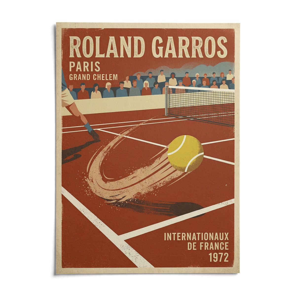 Paris Clay Court Tennis Print, shown as an unframed paper print on a plain white background