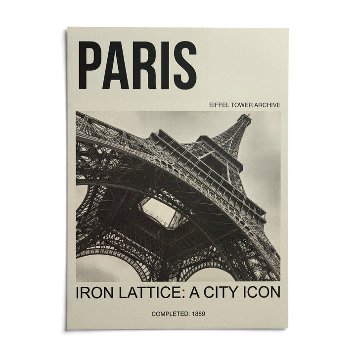 Paris Eiffel Tower Print, shown as an unframed paper print on a plain white background
