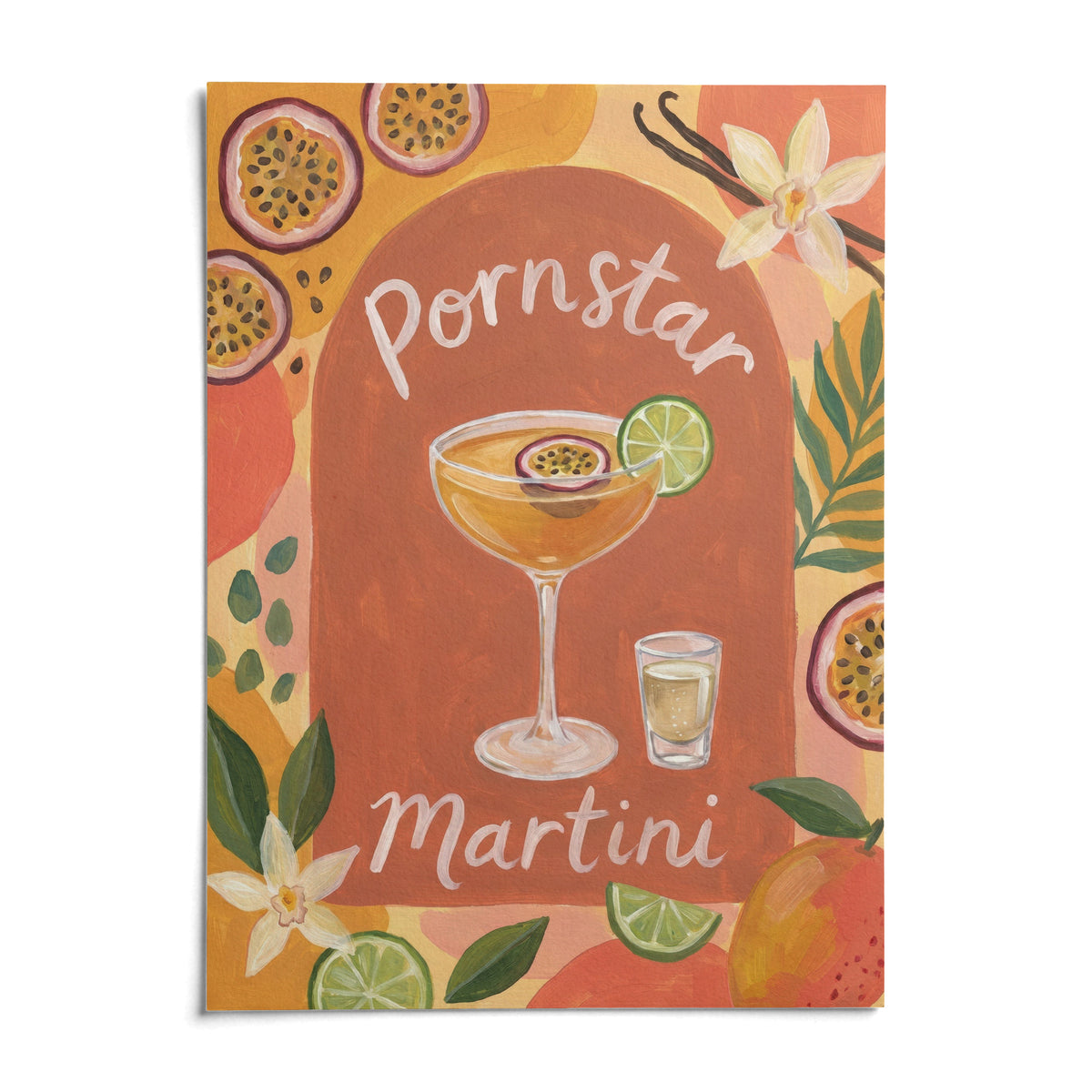 Passion Fruit Martini Poster, shown as an unframed paper print on a plain white background