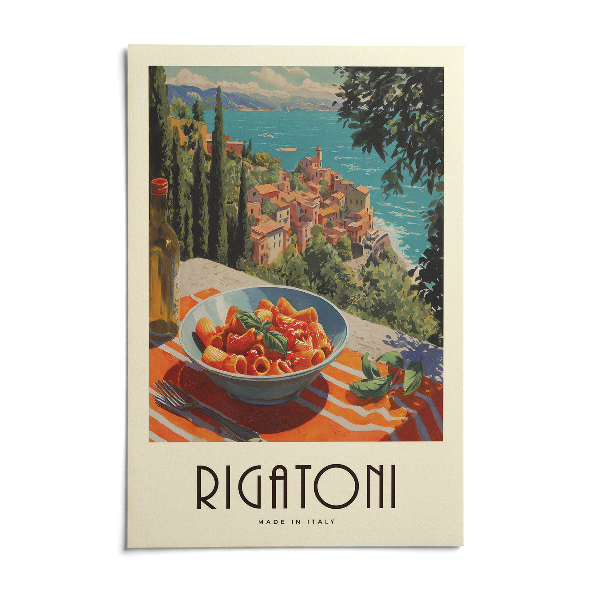 Pasta Artwork, shown as an unframed paper print on a plain white background