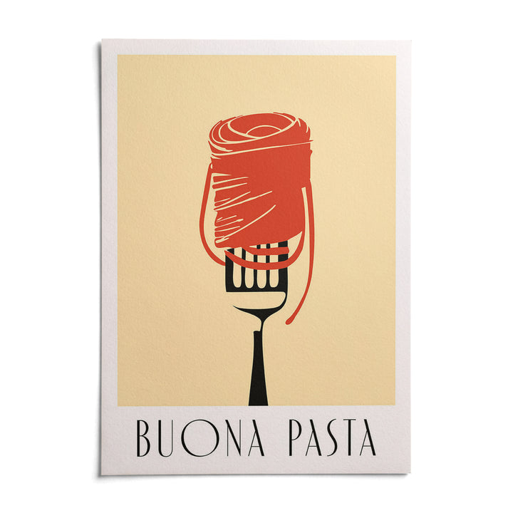 Pasta Wall Art, shown as an unframed paper print on a plain white background
