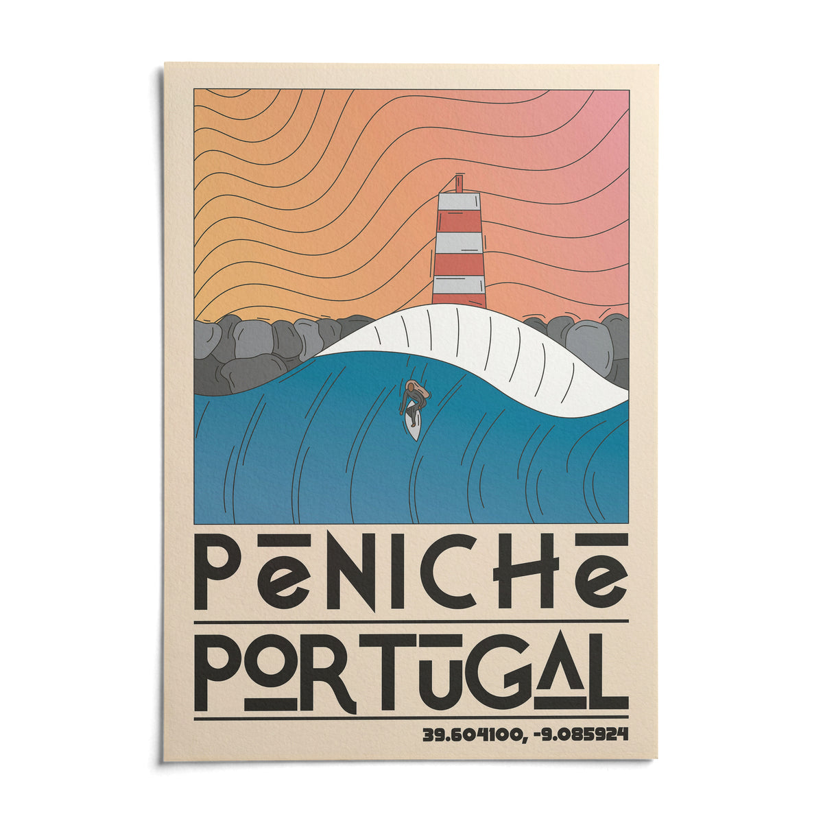 Peniche Portugal Wall Art, shown as an unframed paper print on a plain white background