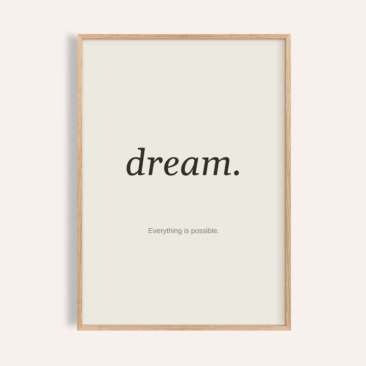 Personalised Quote Poster personalised print, shown framed in natural wood