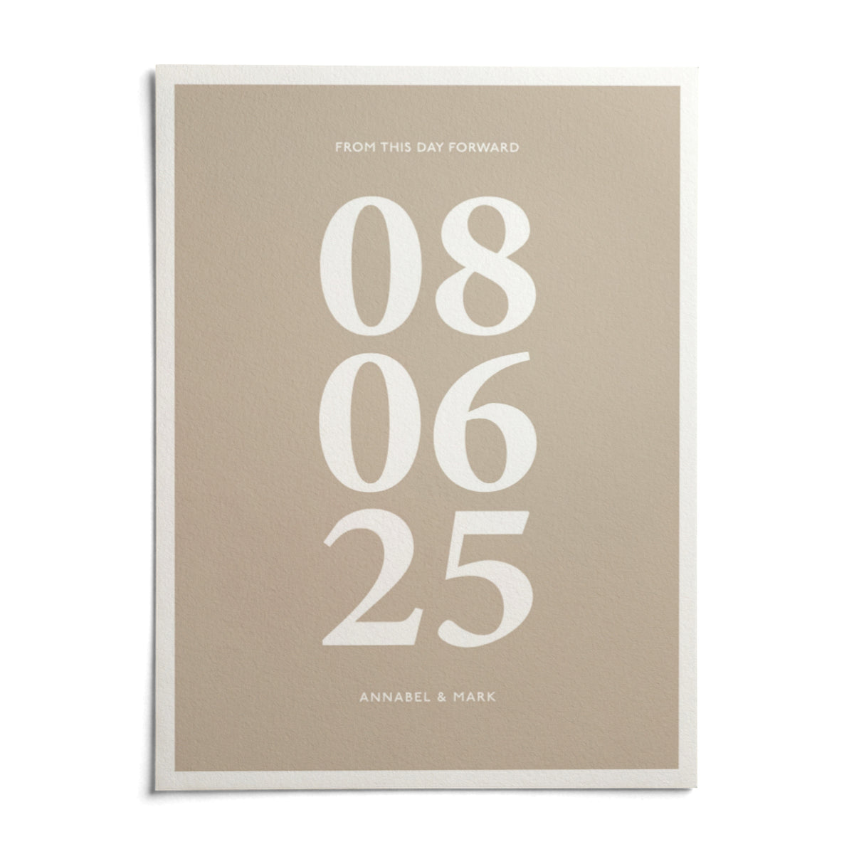 Personalized Anniversary Gift, shown as an unframed paper print on a plain white background